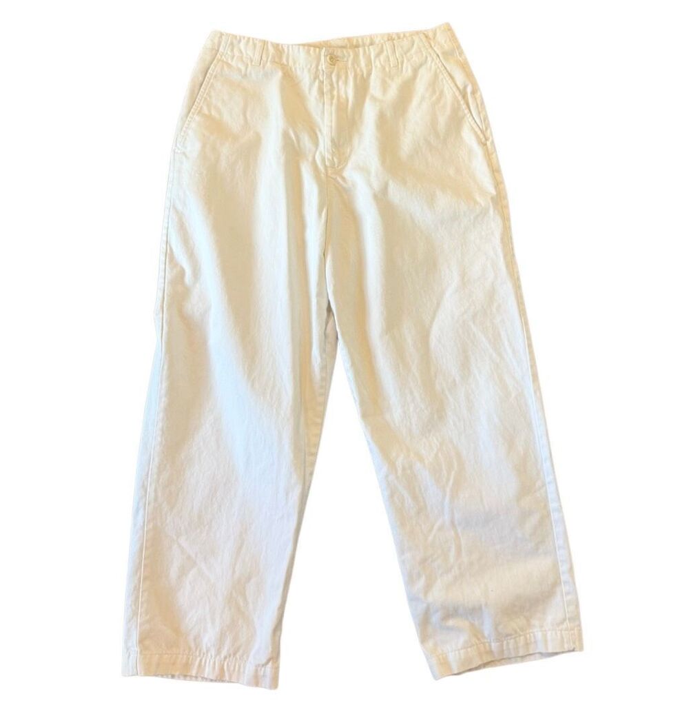 Lands End Vintage white cropped high rise pant size 10